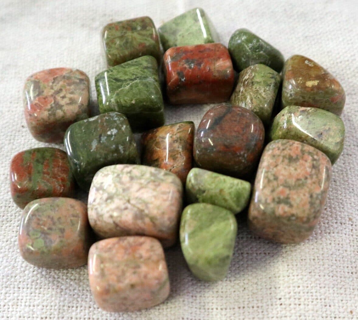 Stock Pietre di Unakite Naturale – 18 Pietre Levigate (3 Sacchetti da 6) cristallo terapia - 2
