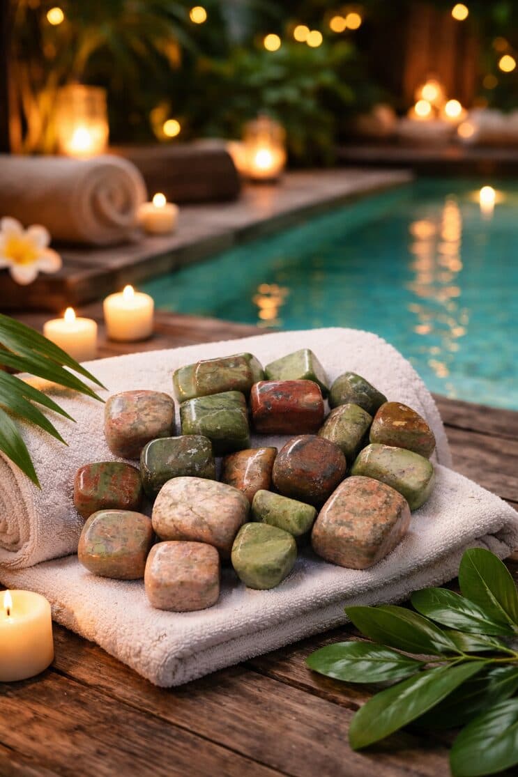 Stock Pietre di Unakite Naturale – 18 Pietre Levigate (3 Sacchetti da 6) cristallo terapia - 3