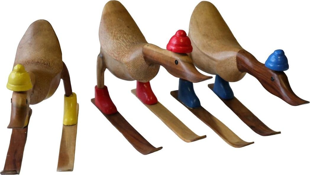🦆 Papera Decorativa in Legno di Teak – Manufatto Artigianale Indonesiano - 3