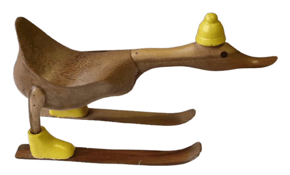🦆 Papera Decorativa in Legno di Teak – Manufatto Artigianale Indonesiano - 4