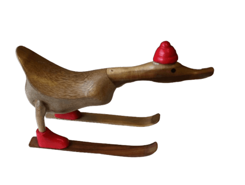 🦆 Papera Decorativa in Legno di Teak – Manufatto Artigianale Indonesiano - 6