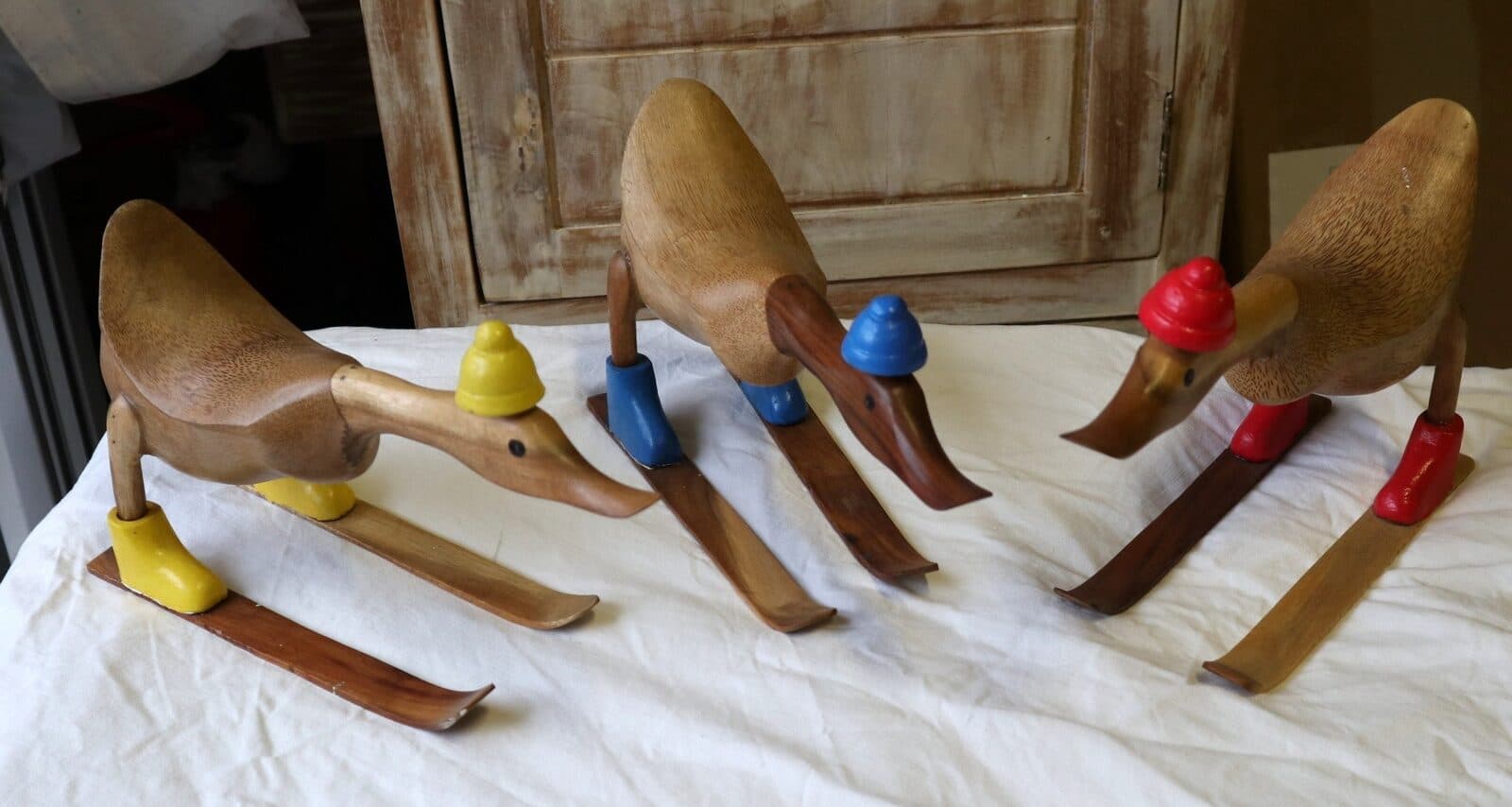 🦆 Papera Decorativa in Legno di Teak – Manufatto Artigianale Indonesiano - 7