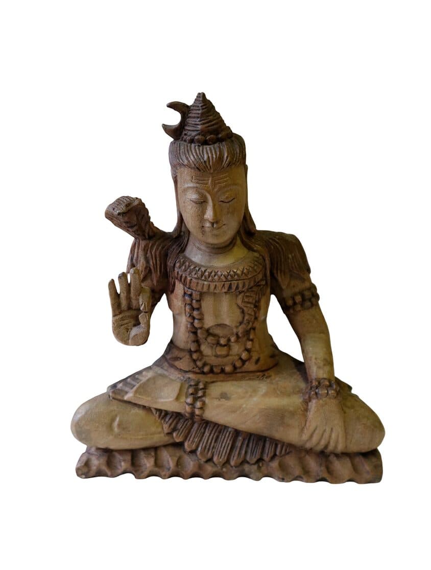 🕉️ Scultura di Shiva in Legno di Suar / Noce Indiano – Artigianato Indonesiano - 2