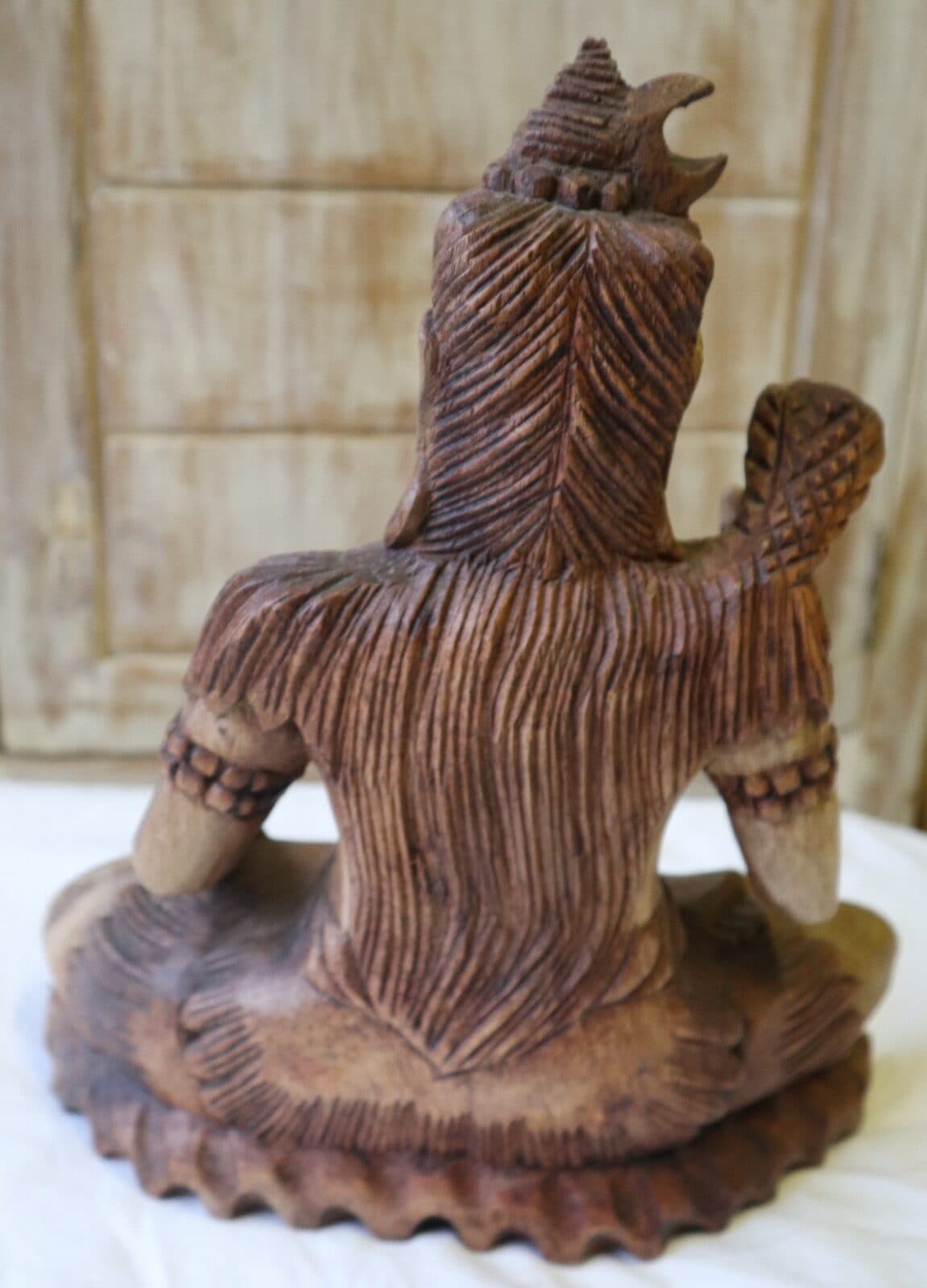🕉️ Scultura di Shiva in Legno di Suar / Noce Indiano – Artigianato Indonesiano - 5
