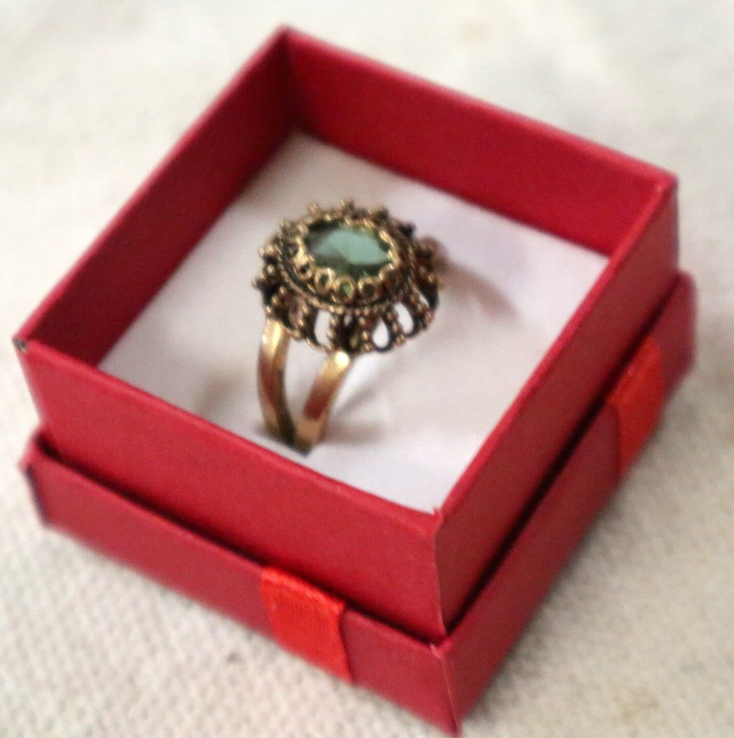 💍 Anello Artigianale in Bronzo con Alessandrite Artificiale – Arte e Magia Turca - 3