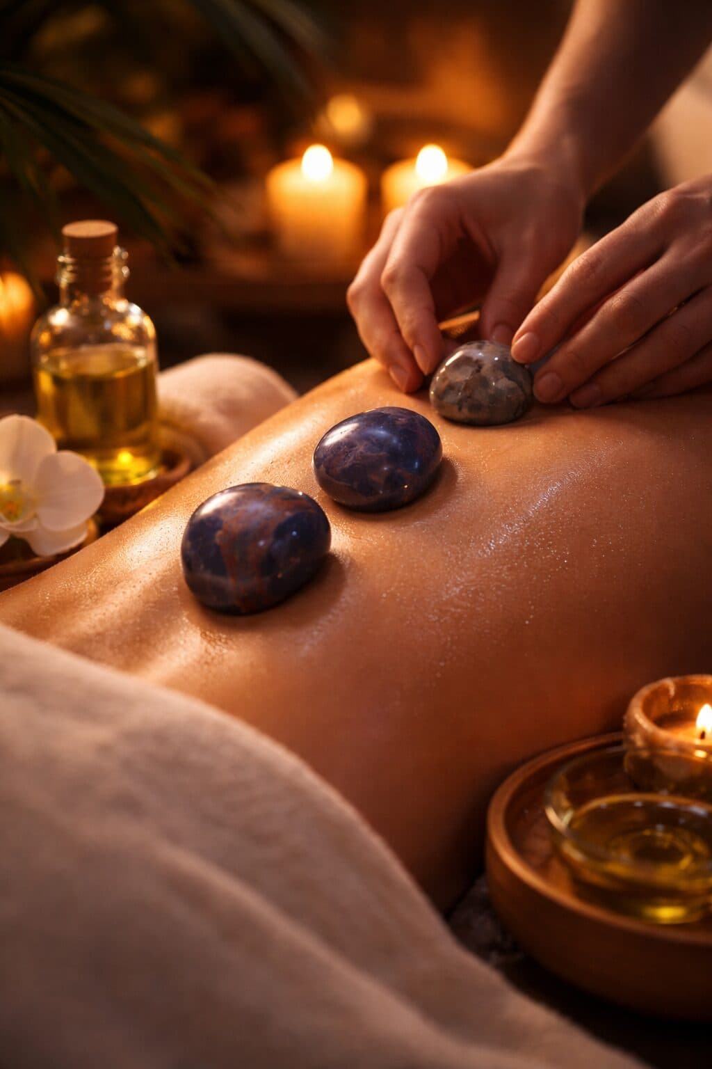 Pietre di Sodalite Blu (Set da 3) cristallo terapia  pietre burattate - 2