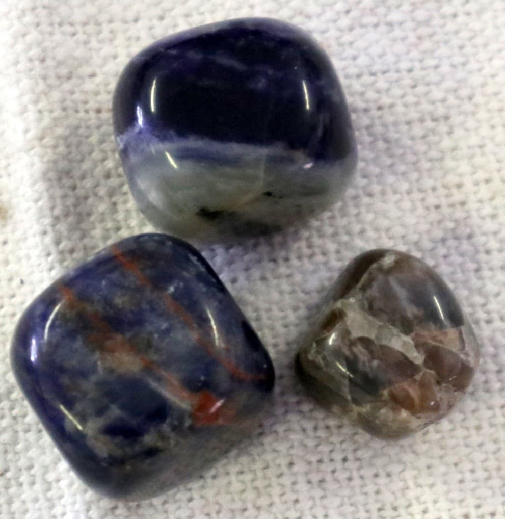 Pietre di Sodalite Blu (Set da 3) cristallo terapia  pietre burattate - 3