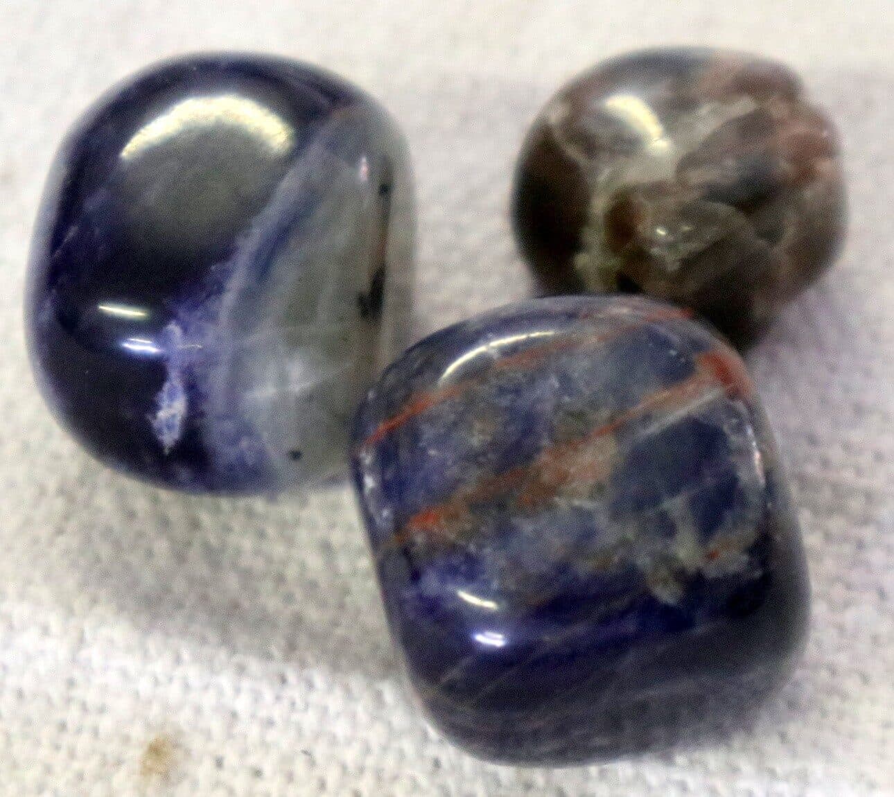 Pietre di Sodalite Blu (Set da 3) cristallo terapia  pietre burattate - 5