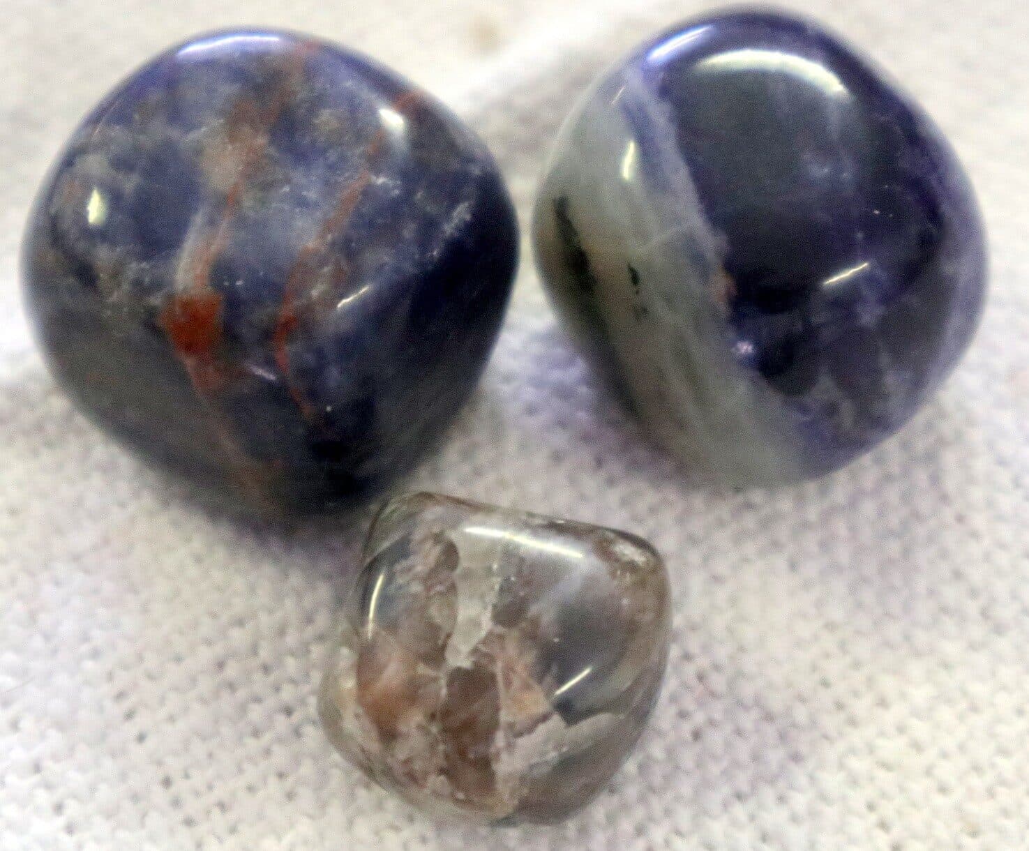 Pietre di Sodalite Blu (Set da 3) cristallo terapia  pietre burattate - 6