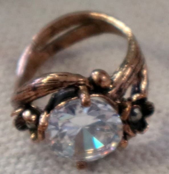 💍 Anello Artigianale in Bronzo Regolabile con Zirconi Artificiali San Valentino - 4