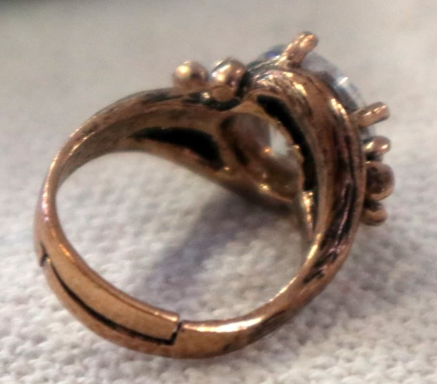 💍 Anello Artigianale in Bronzo Regolabile con Zirconi Artificiali San Valentino - 5