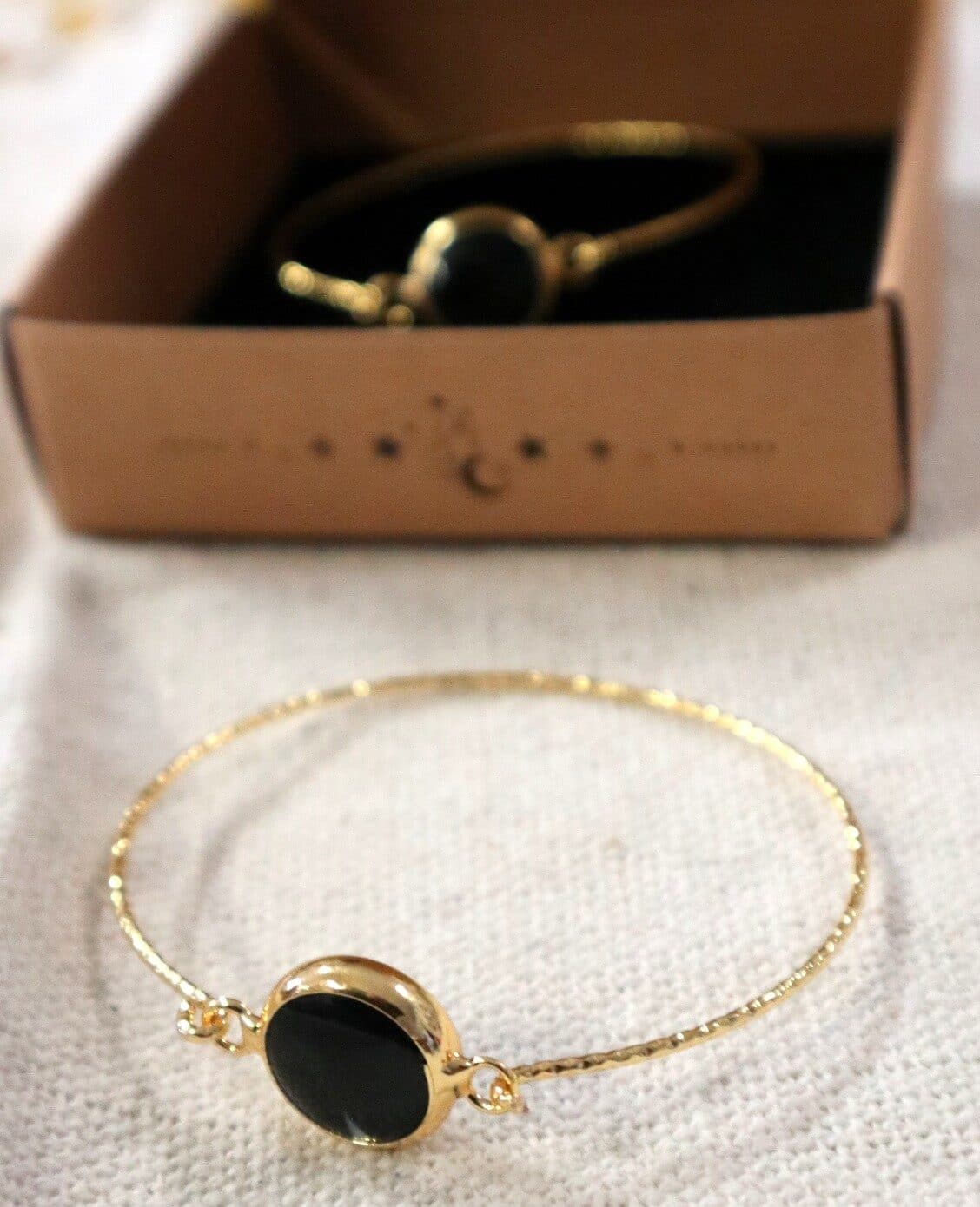 ✨ Bracciale Artigianale in Acciaio Dorato con Tormalina Nera ✨ San Valentino - 3