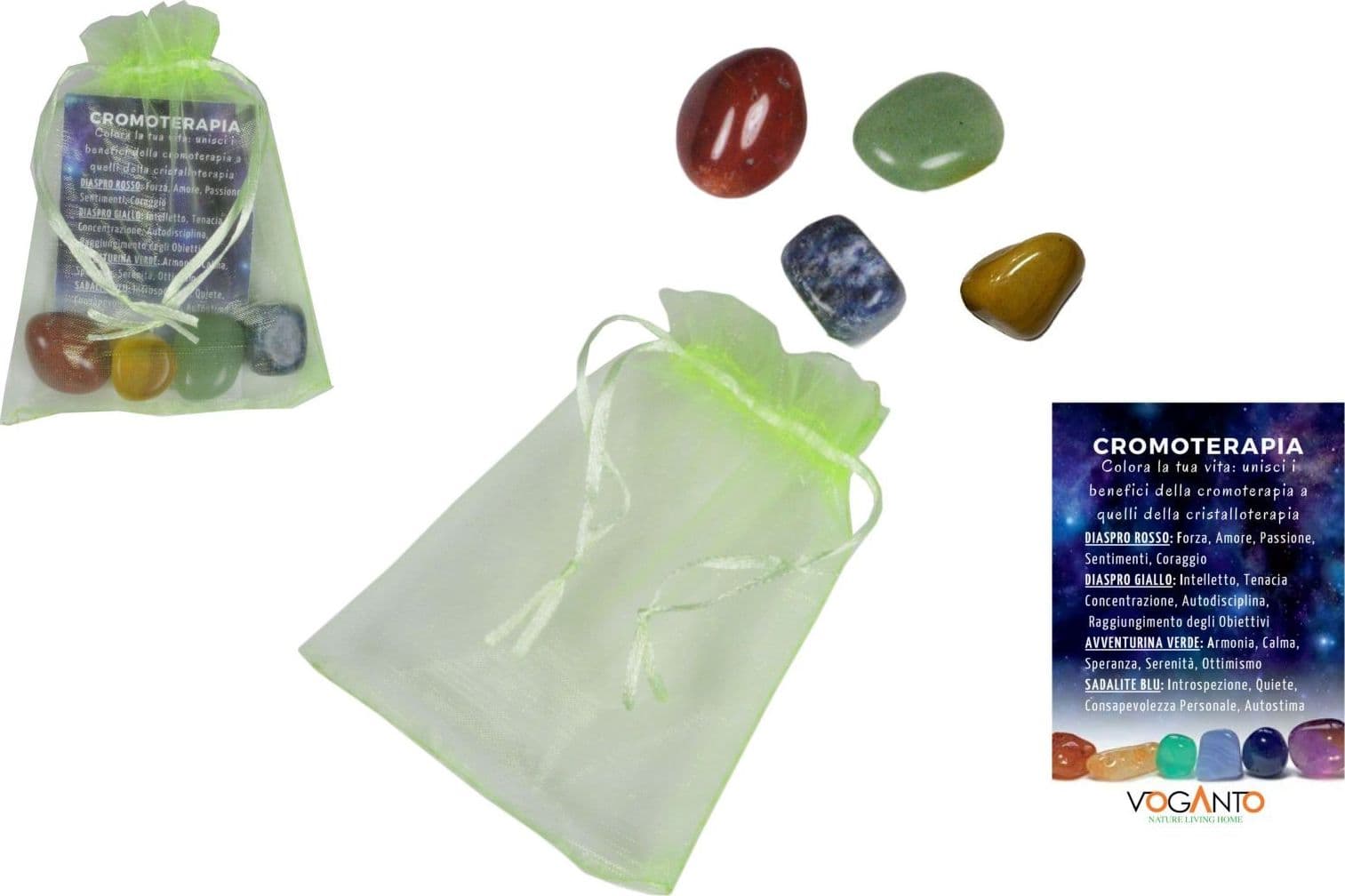 SACCHETTO DEL BENESSERE “CROMOTERAPIA” – CON 4 PIETRE NATURALI - 2