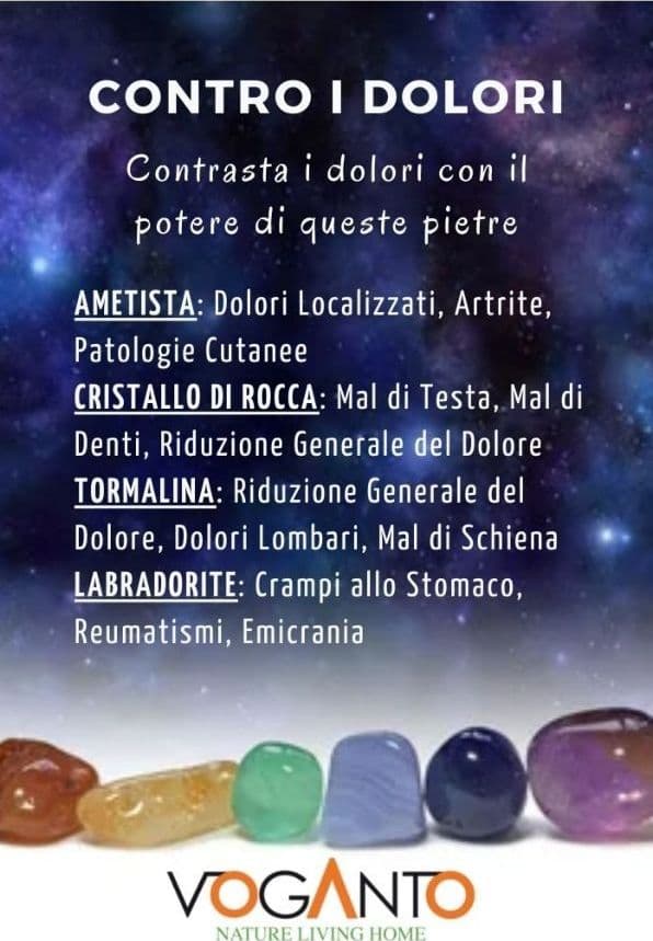 Sacchetto di Pietre “Contro i Dolori” – Ametista, Cristallo di Rocca, Tormalina e Labradorite - 2