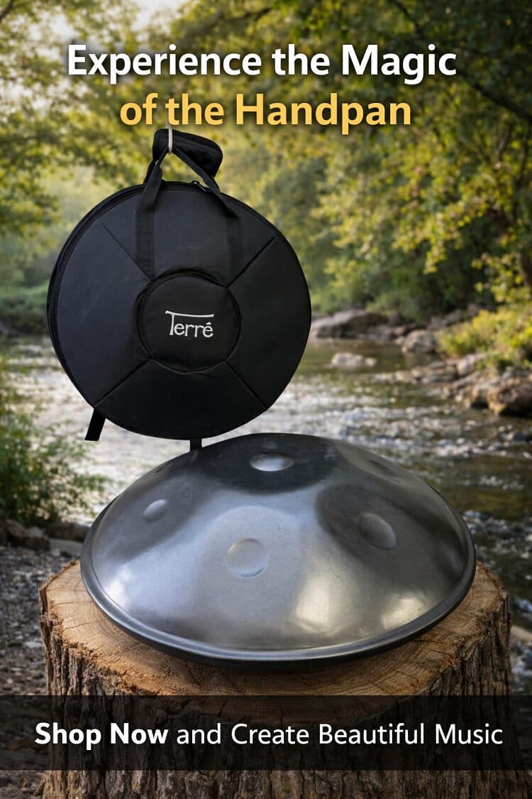 Hung Drum artigianale Terre® – Handpan realizzato a mano in Indonesia | Suono meditativo e armonico - 3