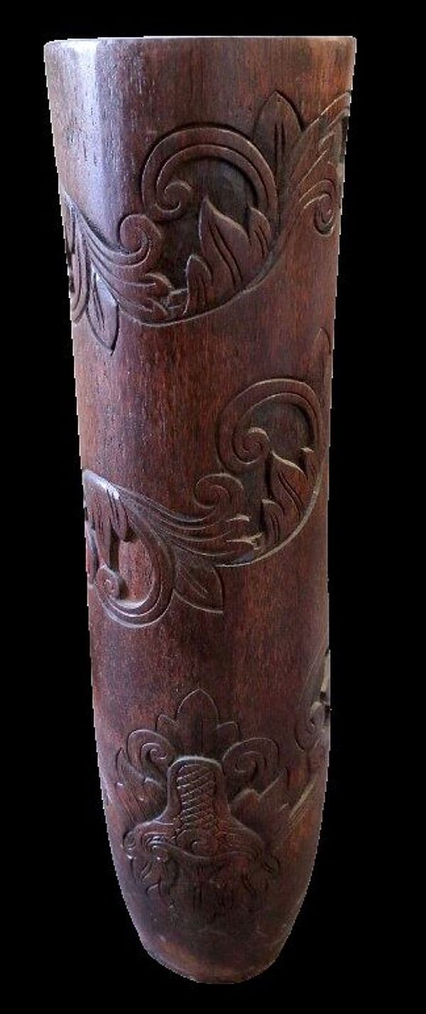 Vaso artigianale in legno di cocco scolpito a mano – Indonesia | Arredo naturale di grande impatto - 7