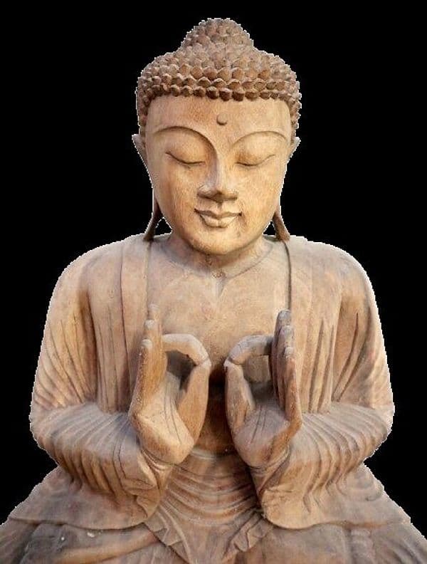 Scultura Buddha in Legno Suar 62 cm – Statua Artigianale Indonesiana Intagliata a Mano per Spa e Ambienti Zen - 3