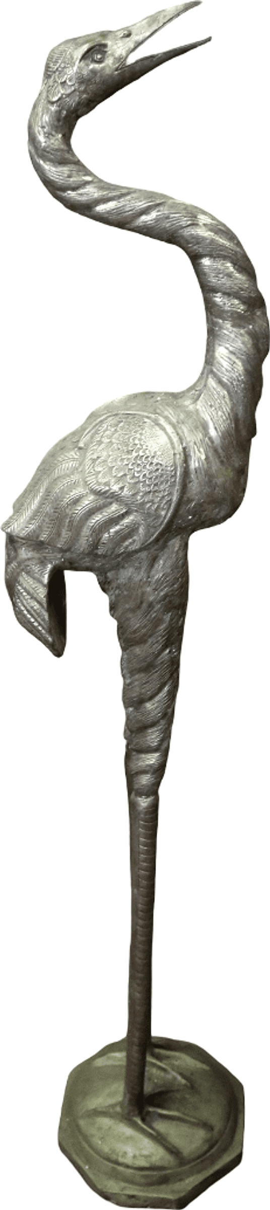 Scultura Airone in Metallo 150 cm – Statua Artigianale Fatta a Mano in Indonesia – Design Elegante - 2