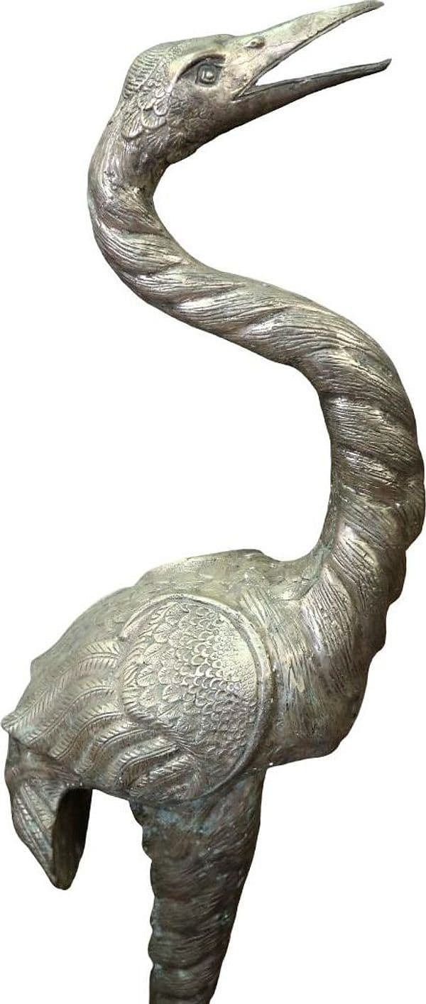 Scultura Airone in Metallo 150 cm – Statua Artigianale Fatta a Mano in Indonesia – Design Elegante - 3