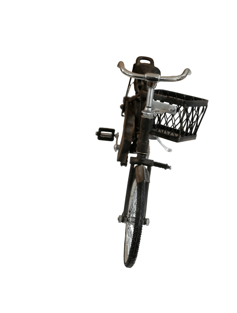 Bicicletta Vintage da Donna con Cesto – Modellino in Metallo Fatto a Mano 30x8x19h – Stile Industrial Loft - 4
