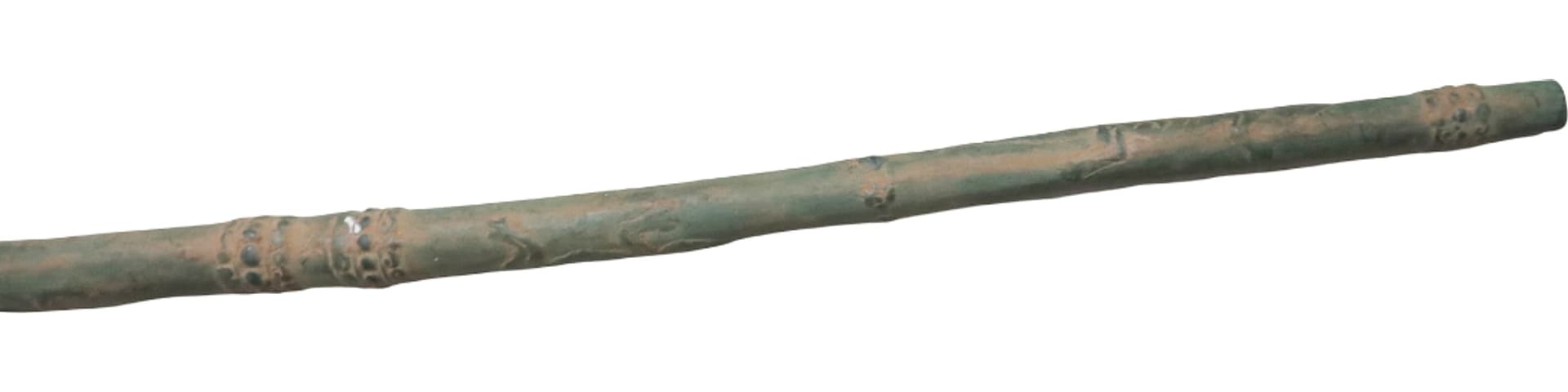 Antica Pipa Indonesiana da Oppio in Bronzo – 93 cm – Oggetto Etnografico Orientale con Catena Decorativa - 4