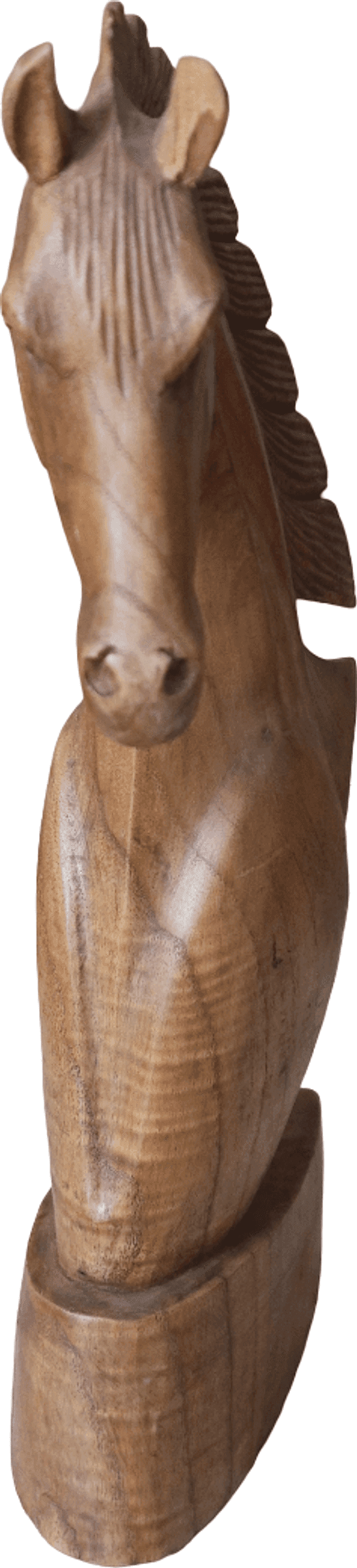 Testa di Cavallo in Legno Intagliata a Mano – Scultura Etnica Indonesiana da Arredo cm 40 - 5