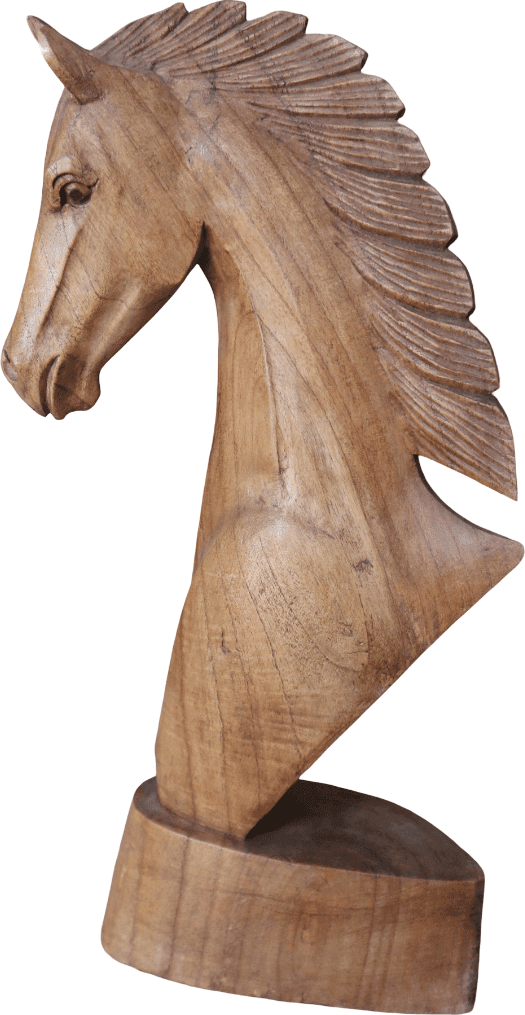Testa di Cavallo in Legno Intagliata a Mano – Scultura Etnica Indonesiana da Arredo cm 40 - 6