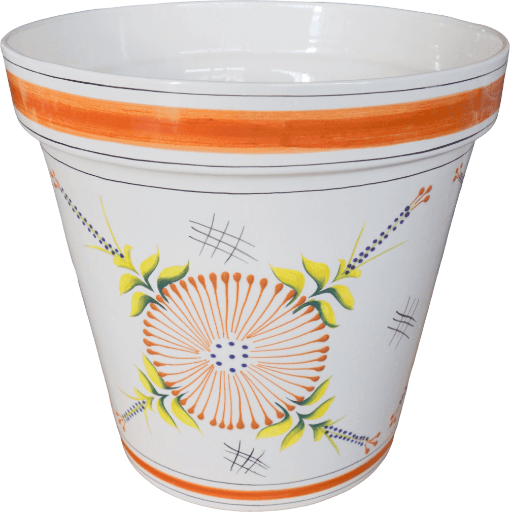Grande Vaso Messicano in Ceramica Dipinta a Mano – Decorazione Floreale Tradizionale – Ø 40 cm x H 41 cm - 2