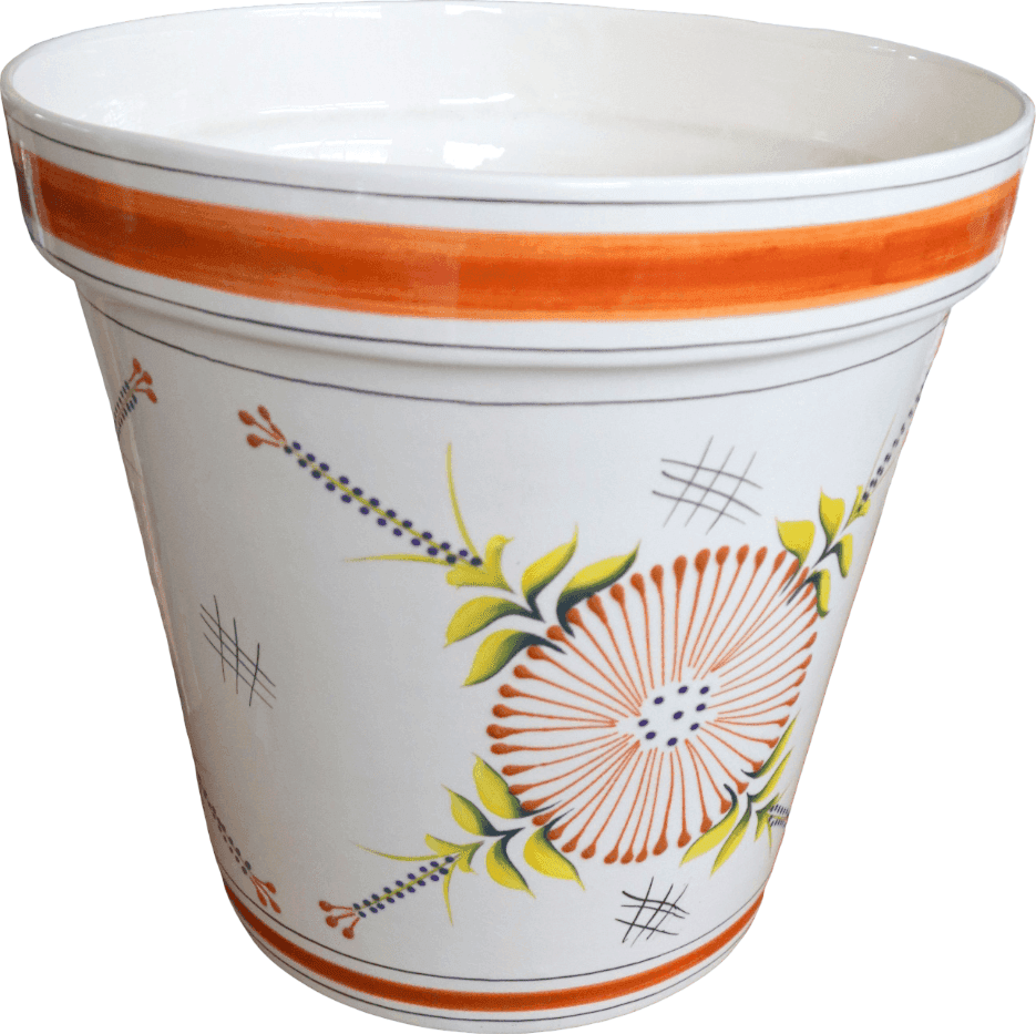 Grande Vaso Messicano in Ceramica Dipinta a Mano – Decorazione Floreale Tradizionale – Ø 40 cm x H 41 cm - 3