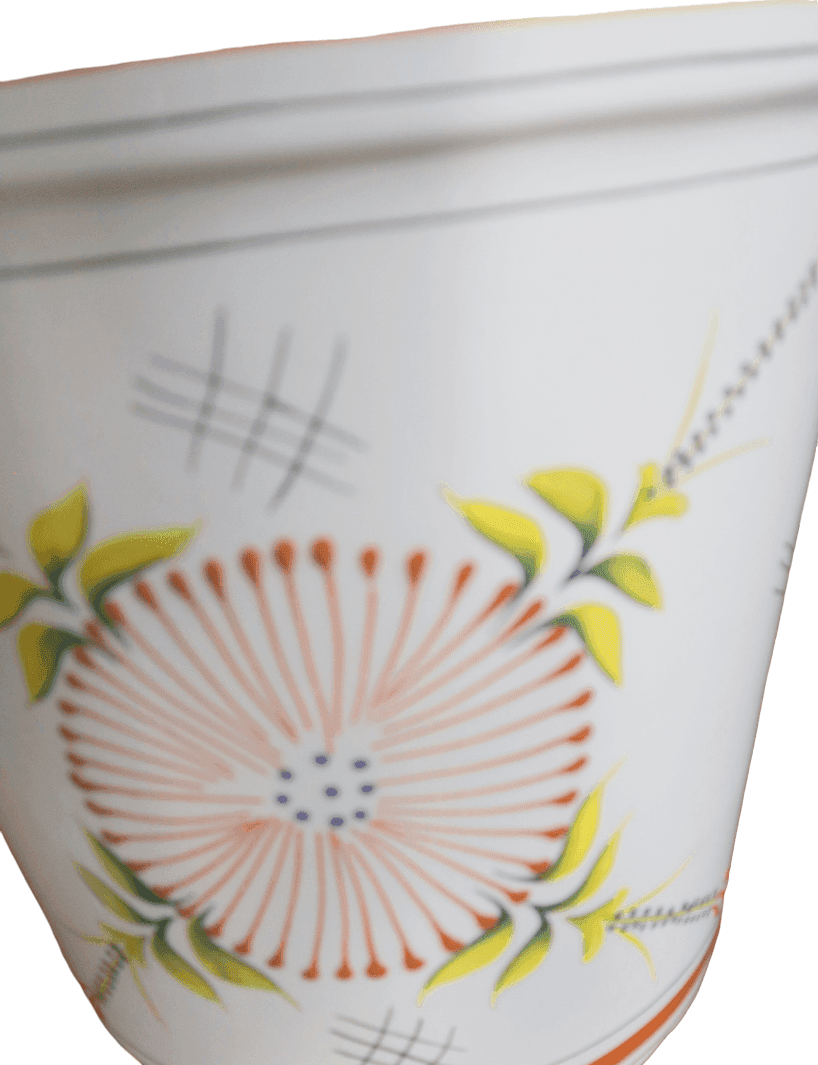 Grande Vaso Messicano in Ceramica Dipinta a Mano – Decorazione Floreale Tradizionale – Ø 40 cm x H 41 cm - 6