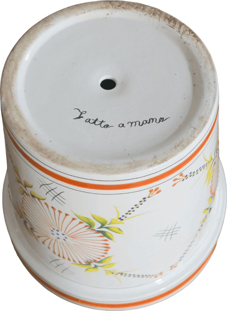 Grande Vaso Messicano in Ceramica Dipinta a Mano – Decorazione Floreale Tradizionale – Ø 40 cm x H 41 cm - 7