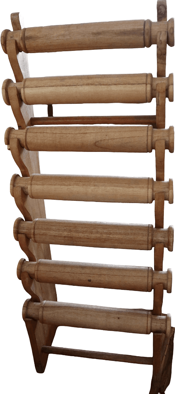 Espositore per Bracciali in Legno Artigianale – Porta Gioielli da Banco – Handmade Indonesia 29x18x75 cm - 3