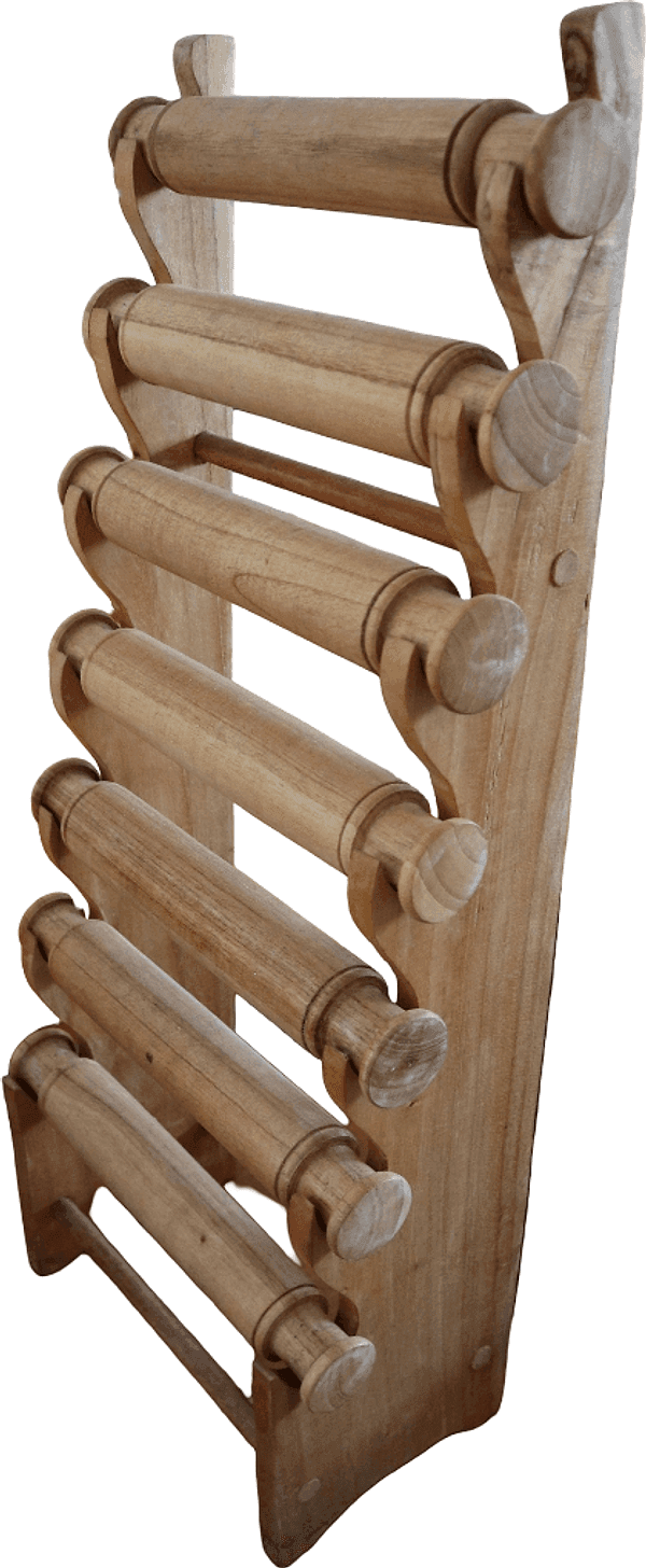 Espositore per Bracciali in Legno Artigianale – Porta Gioielli da Banco – Handmade Indonesia 29x18x75 cm - 5