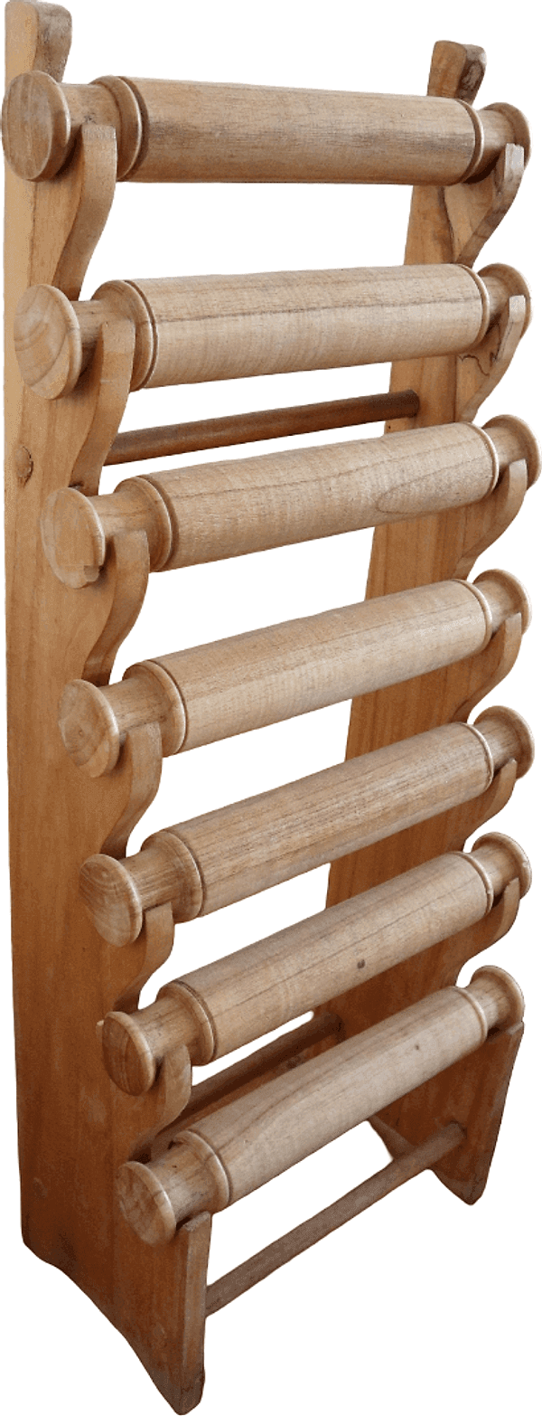 Espositore per Bracciali in Legno Artigianale – Porta Gioielli da Banco – Handmade Indonesia 29x18x75 cm - 6