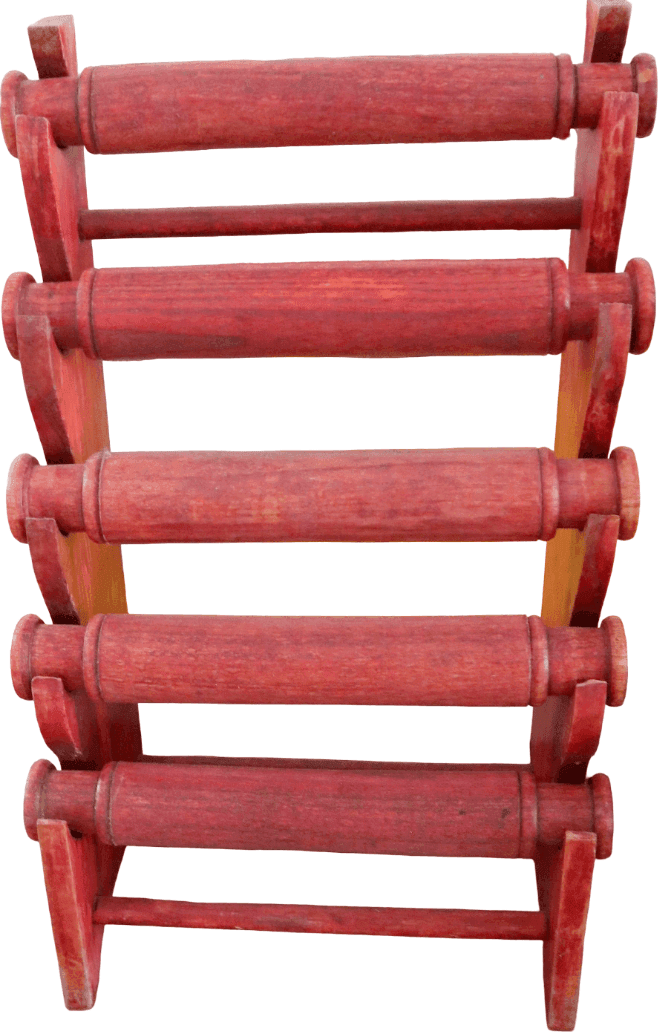 Espositore per Bracciali in Legno Artigianale Indonesiano – 5 Barre - 2