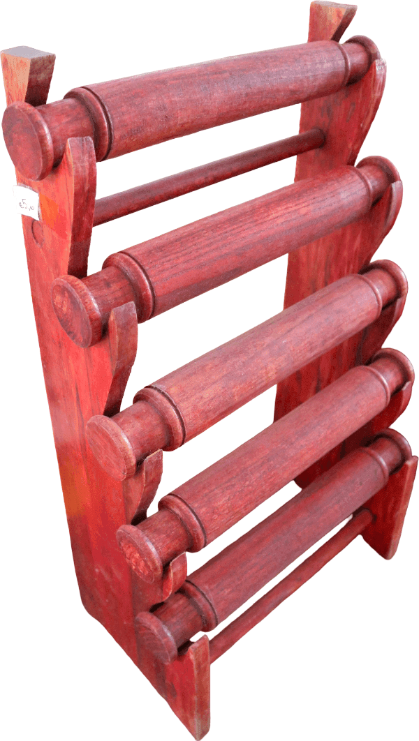Espositore per Bracciali in Legno Artigianale Indonesiano – 5 Barre - 3