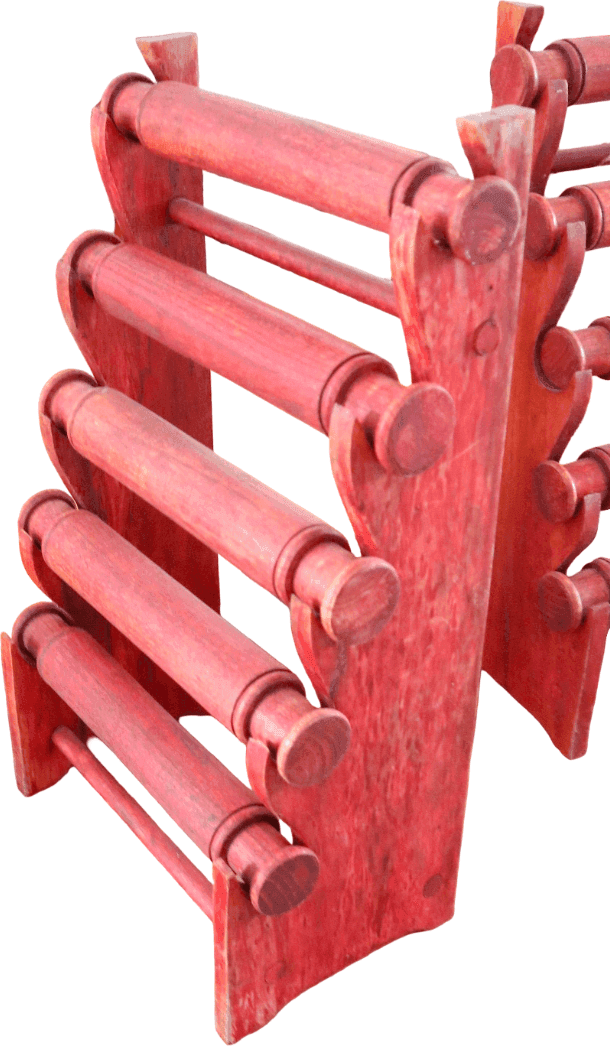 Espositore per Bracciali in Legno Artigianale Indonesiano – 5 Barre - 4
