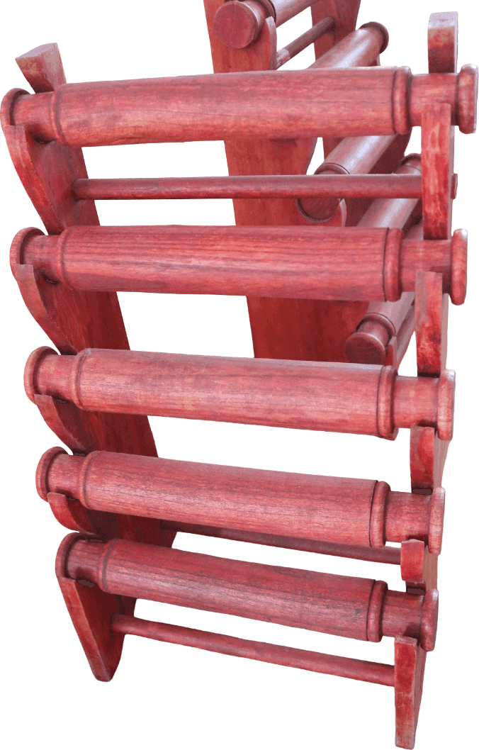Espositore per Bracciali in Legno Artigianale Indonesiano – 5 Barre - 5