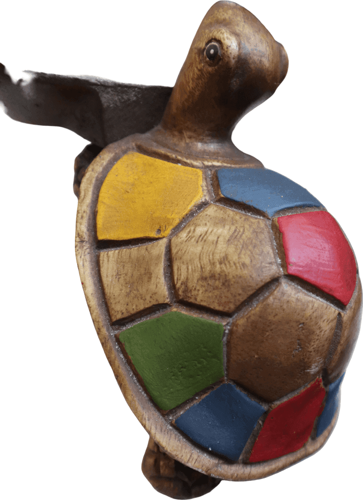 🐢 SVUOTATASCHE THAILANDESE IN LEGNO DI MANGO CON 3 TARTARUGHE – PEZZO UNICO ARTIGIANALE - 4