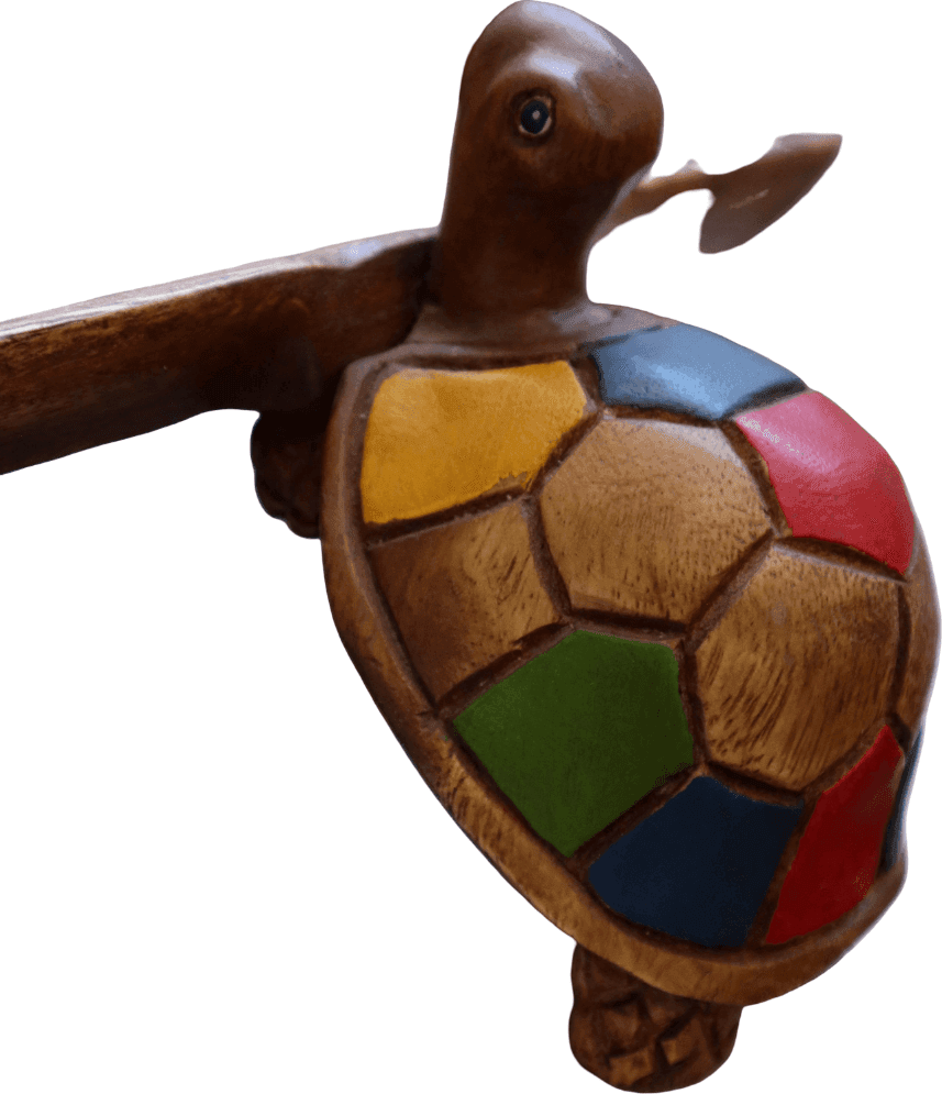 🐢 SVUOTATASCHE THAILANDESE IN LEGNO DI MANGO CON 3 TARTARUGHE – PEZZO UNICO ARTIGIANALE - 9
