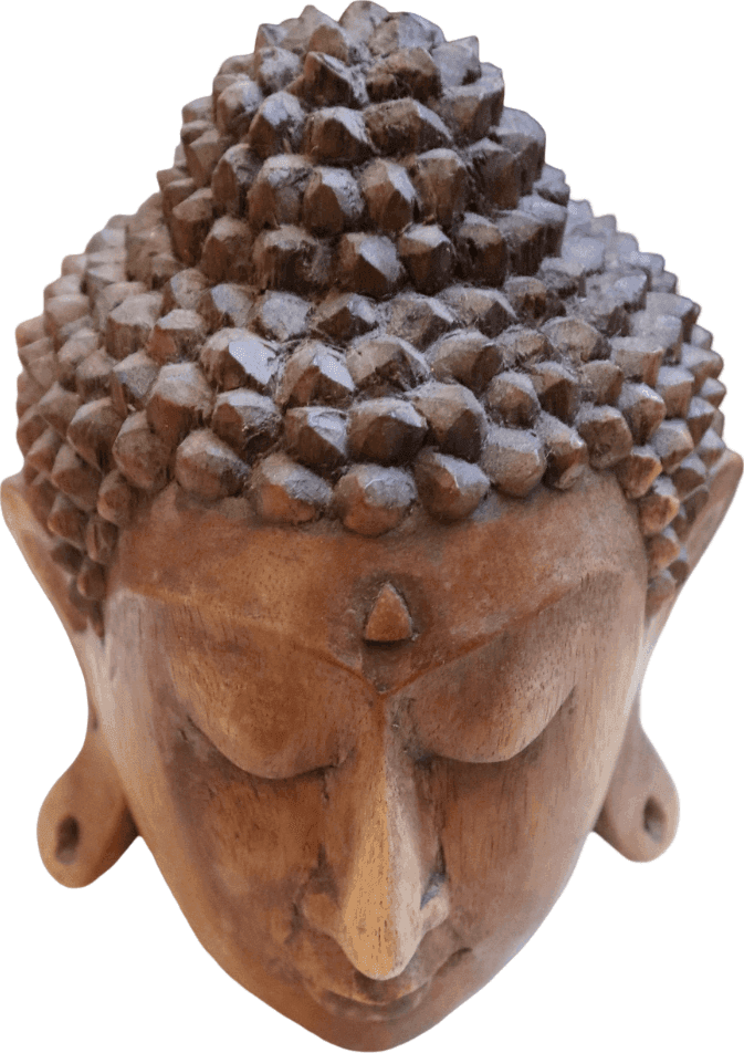 TESTE DI BUDDHA IN LEGNO DI SUAR – ARTIGIANATO INDONESIANO - 2