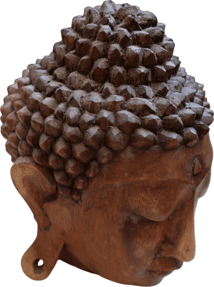 TESTE DI BUDDHA IN LEGNO DI SUAR – ARTIGIANATO INDONESIANO - 4