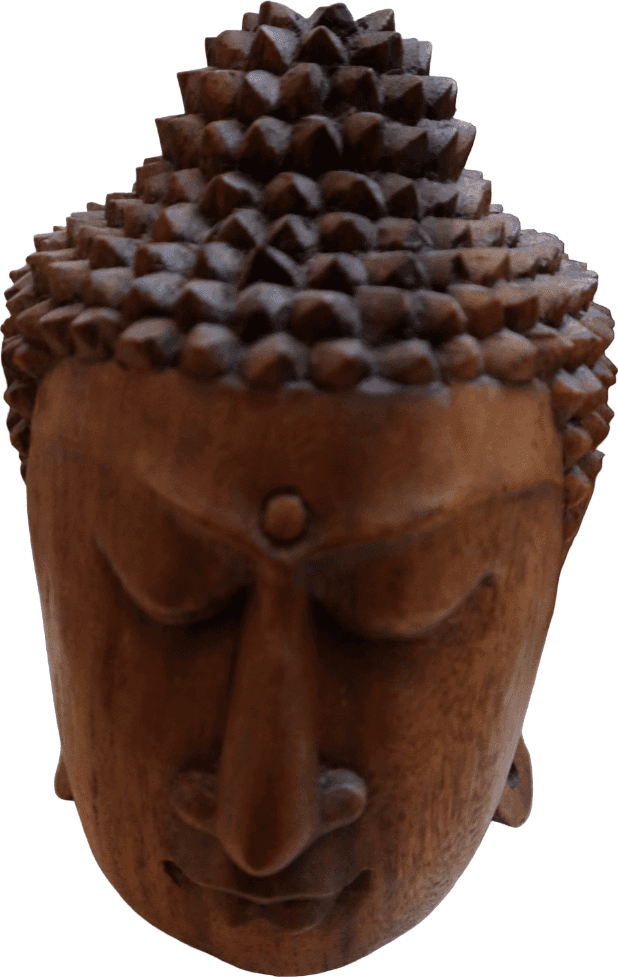 TESTE DI BUDDHA IN LEGNO DI SUAR – ARTIGIANATO INDONESIANO - 6