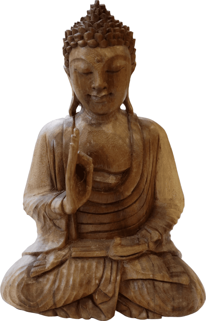 Buddha in legno di Suar – Statua artigianale indonesiana cm 30 h - 2