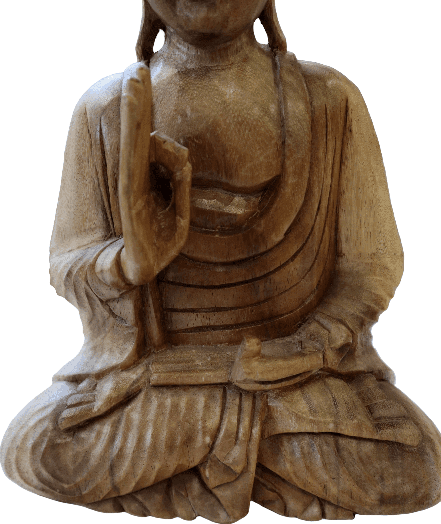 Buddha in legno di Suar – Statua artigianale indonesiana cm 30 h - 4
