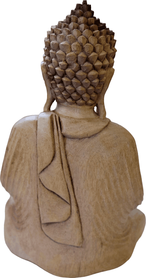 Buddha in legno di Suar – Statua artigianale indonesiana cm 30 h - 6