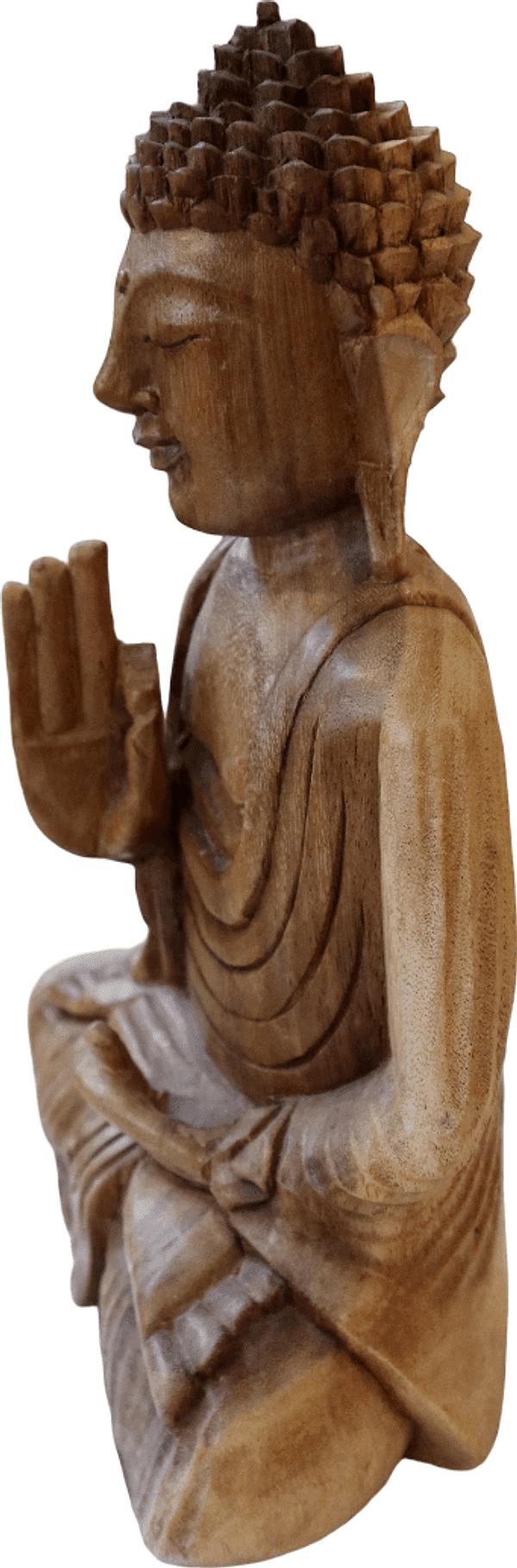 Buddha in legno di Suar – Statua artigianale indonesiana cm 30 h - 7