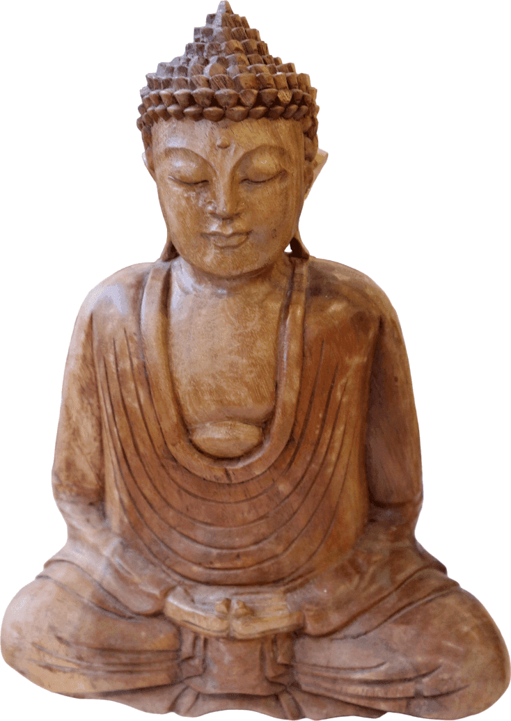 🧘 Buddha in legno di Suar – Dhyana Mudra – 32 cm - 2