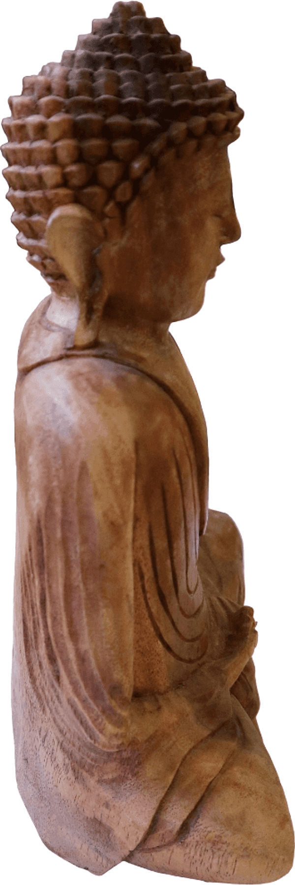 🧘 Buddha in legno di Suar – Dhyana Mudra – 32 cm - 5
