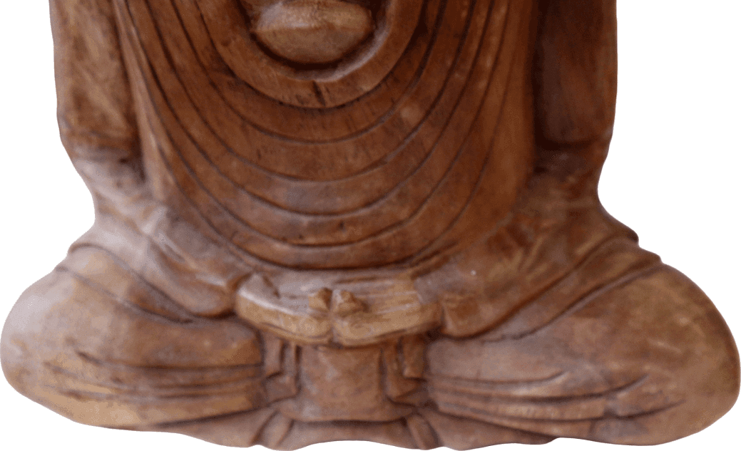🧘 Buddha in legno di Suar – Dhyana Mudra – 32 cm - 6